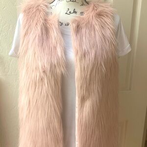 Miss London Black Label Pink Faux Fur Vest